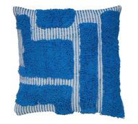 Atmosphera - Coussin Poppy Coton tufté Bleu Clair 50x50cm