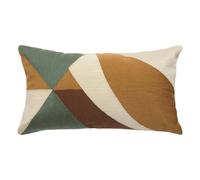 Atmosphera - Coussin Rectangulaire Hary 50 x 30 cm, Coton, Motifs Graphiques Brodés, Déhoussable - pour Salon, Chambre