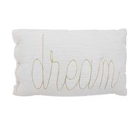 Atmosphera - Coussin rectangulaire Lili en Gaze de Coton 50x30cm Blanc