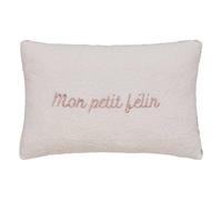 Atmosphera - Coussin Reversible Bouclette/léopard jaiko 38x58cm Blanc et Rose