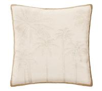 Atmosphera - Coussin Sea View - Motifs brodés - Coton recyclé - Beige - 40x40 cm