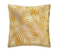 Atmosphera - Coussin Tropic en Velours Jaune moutard et doré 40x40 cm