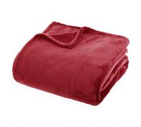 Paris Prix Plaid flanelle Atmosphera uni rouge 180x230 Rouge G