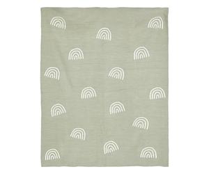 Atmosphera - Couverture Tricot bébé en Tricot 100x80cm Vert