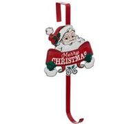 Atmosphera - Accroche couronne en métal Père Noël 38 cm Rouge