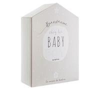 Coffret naissance forme maison 10 tiroirs - Boîte à souvenirs de bébé - Vert
