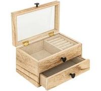 Atmosphera – Boîte à bijoux Inuit Dreams en bois 19 cm beige