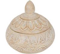 Atmosphera - Boîte déco Oriental résine Beige d15,5x14,5cm