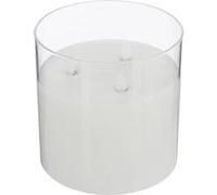 Bougie LED Sena en verre D15cm Blanc