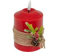 Atmosphera - Bougie led déco branche h.10cm rouge