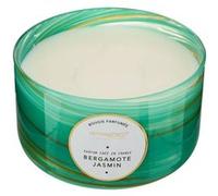 Atmosphera Créateur d'intérieur - Bougie Parfumée Design "Wavy" 540g Bergamote & Jasmin Vert