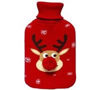 Atmosphera Créateur d'intérieur - Bouillotte de Noël "Tête de Renne" 32cm Rouge