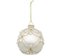 Créateur d'intérieur - Boule de Noël en Verre Drapée 8cm Blanc