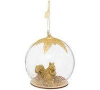 Créateur d'intérieur - Boule de Noël en Verre Ecureuil 8cm Or
