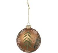 Atmosphera Créateur d'intérieur - Boule de Noël en Verre Feuilles 9cm Marron
