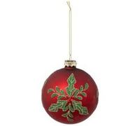 Atmosphera Créateur d'intérieur - Boule de Noël en Verre Houx 10cm Rouge
