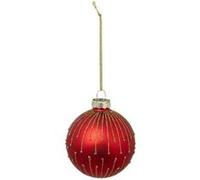 Atmosphera Créateur d'intérieur - Boule de Noël en Verre "Perlée" 7cm Rouge G