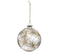 Atmosphera Créateur d'intérieur - Boule de Noël Fleurs Manoir d'Hiver 9cm Or G