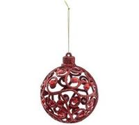 Atmosphera Créateur d'intérieur - Boule de Noël Paillettes & Strass Soir 8cm Rouge G