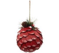 Atmosphera Créateur d'intérieur - Boule de Noël "Pomme de Pin" 10cm Rouge G