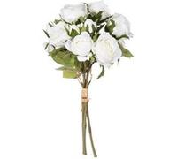 Atmosphera Créateur d'intérieur - Bouquet de Fleurs "14 Roses" 40cm Blanc Blanc G