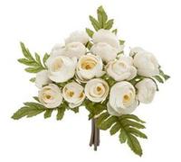 Atmosphera Créateur d'intérieur - Bouquet de Fleurs "18 Minis Camélias" 30cm Blanc Blanc G