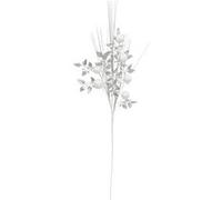 Créateur d'intérieur - Branche Déco de Noël Feuilles & Boules 75cm Argent