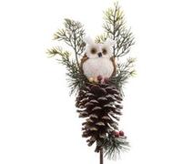 Créateur d'intérieur - Branche Tige Déco de Noël Hibou 75cm Marron