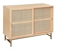 Atmosphera Créateur d'Intérieur - Buffet Rayo 2 Portes Coulissantes - Meuble de Rangement pour Chambre, Salon, Bureau - Cannage Rotin - L100 x H78cm