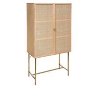 Buffet haut 2 portes ""Rayo"" cannage rotin 80x165cm - Atmosphera Créateur d'intérieur