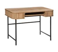 Atmosphera - Bureau Colva - 2 portes coulissantes - effet chêne L105 cm - Marron/Noir