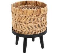 Cache pot sur pied ""Exotic panama"" D25cm beige - Atmosphera createur d'interieur