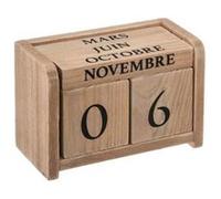 Atmosphera Créateur d'intérieur - Calendrier en Bois "Colonial" 11cm Naturel Beige G