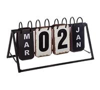 Atmosphera Créateur d'intérieur - Calendrier Vintage en Métal "Perpétuel" 27cm Noir