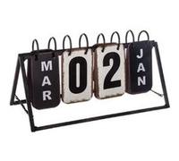 Atmosphera Créateur d'intérieur - Calendrier Vintage en Métal Perpétuel 27cm Noir Noir G