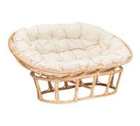 Banquette ""Seram"" mamasan 2 places rotin blanc - Atmosphera Créateur d'intérieur