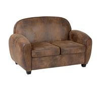 Atmosphera Créateur d'intérieur - Canapé Club 2 Places Stanis 133cm Marron
