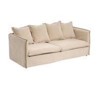 Atmosphera Créateur d'intérieur - Canapé Droit 3 Places "Odile" 200cm Beige