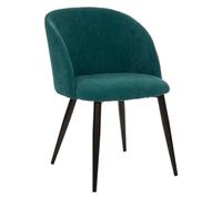 Atmosphera Créateur d'Intérieur - Chaise Céleste - Vert Jade - Velours côtelé - Pieds métal Noir