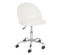 Atmosphera Chaise de bureau Geos bouclette blanche G