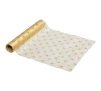 Atmosphera Créateur d'intérieur - Chemin de Table en Tissu "Étoiles" 28x500cm Or G