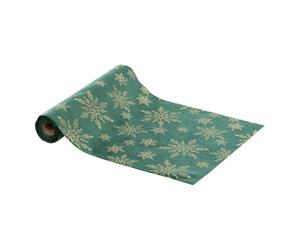 Atmosphera Créateur d'intérieur - Chemin de Table en Velours Pailleté 28x300cm Vert