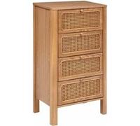 Atmosphera - Chiffonier Tiria en placage frêne 4 tiroirs 55x38cm