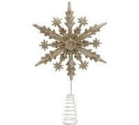 Créateur d'intérieur - Cimier de Sapin Pailleté "Flocon" 23cm Or