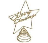 Atmosphera Créateur d'intérieur - Cimier de Sapin Pailleté "Merry Christmas" 22cm Or G