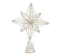 Atmosphera Créateur d'intérieur - Cimier Sapin en Métal Étoile Polaire 28cm Champagne