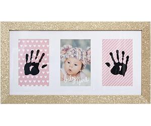 Atmosphera Créateur d'intérieur Coffret Cadre à Empreinte Bébé - Doré - L 44 X H 24 Cm