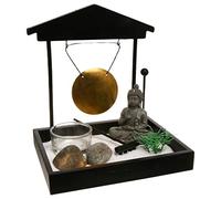 Jardin zen avec gong Devika 15x12cm bois - Atmosphera createur d'interieur