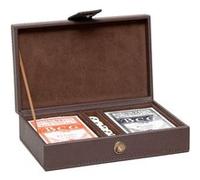 Atmosphera Créateur d'intérieur - Coffret Jeu de Cartes "Jule" 19cm Marron