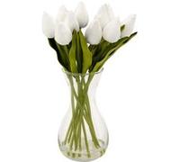 Atmosphera Créateur d'intérieur - Composition Artificielle de Tulipes "Hector" 28cm Blanc Blanc G